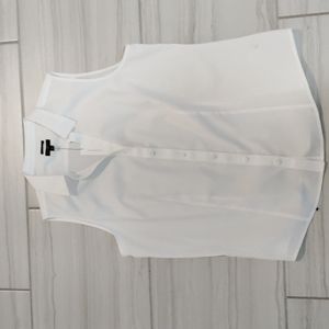 Talbots White Sleeveless Non-Iron Shirt Size 12P NWT